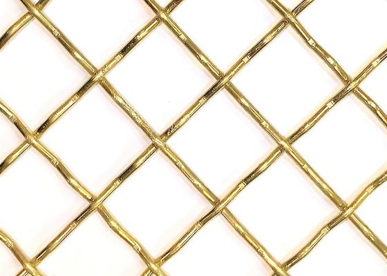 Pano de malha de Diamond Holes Brass Woven Wire