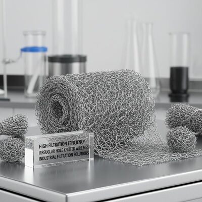 Malha de arame tricotada de alta eficiência de filtração composta por formato de furo irregular, fornecendo soluções de filtração para necessidades industriais
