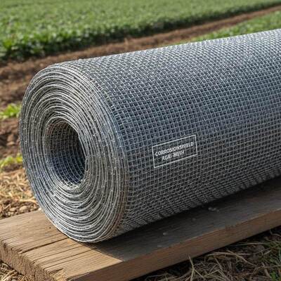 Tela de malha de arame trançado prateado construída para alta resistência à corrosão, agrícola e longevidade aprimorada em condições adversas