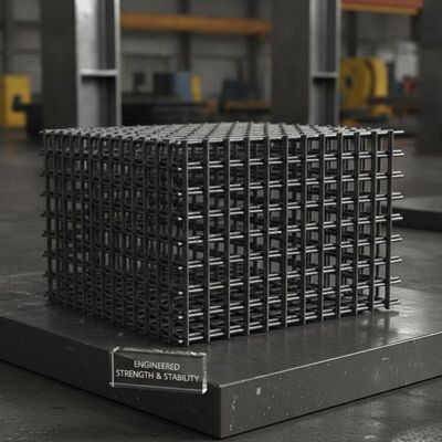 Malha 12 por 12 de Aço de Alto Carbono Formato Retangular Projetada para Oferecer Força e Estabilidade Excepcionais em Aplicações Industriais