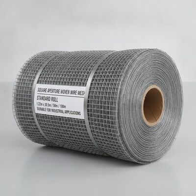 Ecrã de malha de fio tecido de abertura quadrada Rolo padrão de 1,22m 30,5m 50m 100m Malha de fio durável para aplicações industriais