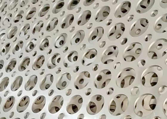 Folha de metal perfurada revestida de potência com padrões de buracos personalizáveis e resistência à corrosão para arquitetura e decorações