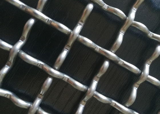 Rede de arame do calibre da tela 8 da pedreira, frisada comprimento tecido do costume da rede de arame