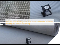 Ecrã de malha de arame tecido personalizável e de alta precisão para filtragem no processamento químico